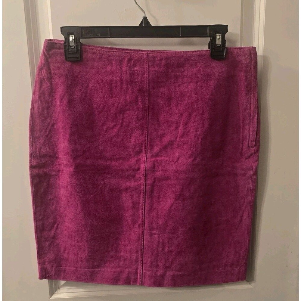 Newport News vintage Y2k suede leather pencil skirt Magenta Size 4